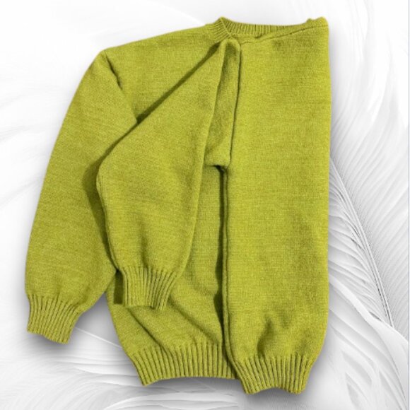 Olive Green Oversized Knit Sweater Size: L - Picture 6 of 7